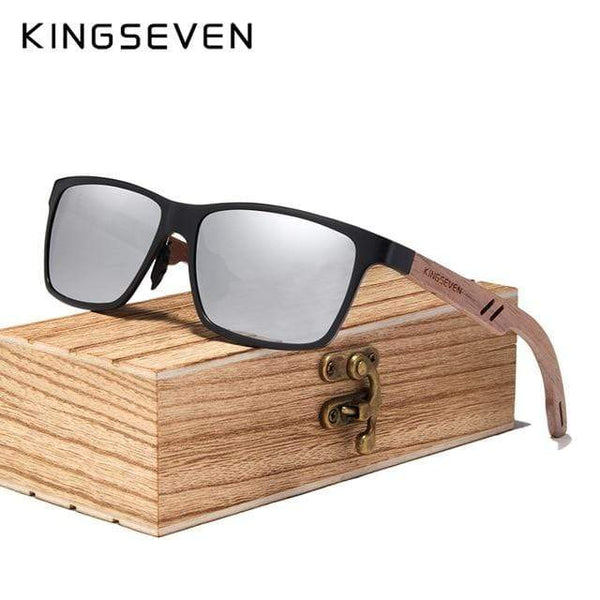 Planet Gates Silver Walnut Wood Wood Men Sunglasses Polarized Wooden Sun Glasses for Women Mirror Lens Handmade Fashion UV400 Eyewear Accessories