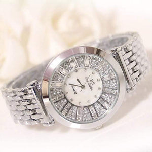 Planet Gates Silver Watches Diamond Luxury Famous Brand Elegant Dress Quartz Watches Ladies Rhinestone Wristwatch Relogios Femininos ZDJ006
