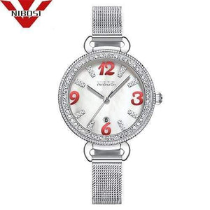 Planet Gates Silver White Alloy Women Watch Ladies Fashion Gold Alloy Bracelet Quartz Watches Casual Lady Waterproof Wristwatch Relogio Feminino