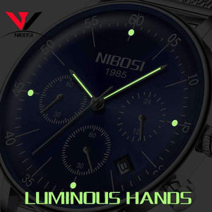 Planet Gates Silver white m Montre Homme 2018 NIBOSI Men Watches Luxury Famous Top Brand Business Casual Creative Mesh Strap Quartz Watch Relogio Masculino