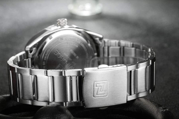 Planet Gates silver white Men Watches Luxury Sport Quartz 30M Waterproof Watches Men's Stainless Steel Band Auto Date Wristwatches Relojes