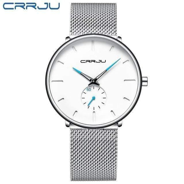 Planet Gates silver white Mens Watches Top Brand Luxury Quartz Watch Men Casual Slim Mesh Steel Waterproof Sport Watch Relogio Masculino