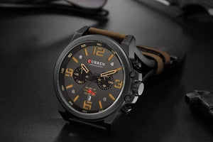 Planet Gates silver white Mens Watches Top Luxury Brand Waterproof Sport Wrist Watch Chronograph Quartz Military Genuine Leather Relogio Masculino