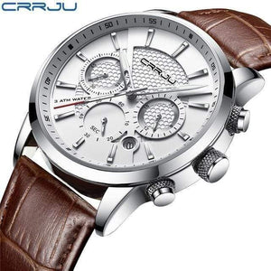 Planet Gates silver white Quartz Watch Men Outdoor Mens Watches Sport Watches Chronograph Wristwatch Clock Leather Wrist Watch