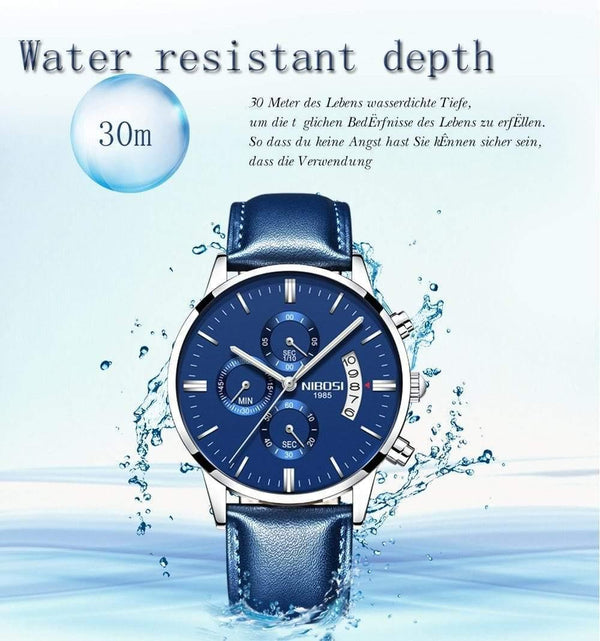 Planet Gates Silver white s Sports Watches For Men Military Army Analog/Chronograph Men Watch Stainless Steel Dress Male Clock Saat