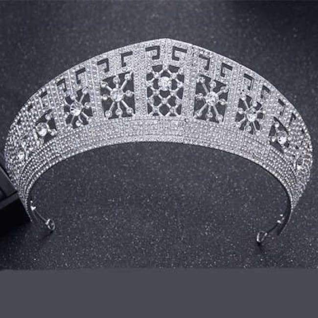 Planet Gates SILVER / White Silver Crystal Bride Tiara Crown Fashion Pearl Queen Wedding Crown Headpiece Wedding Hair Jewelry Accessories Wholesale