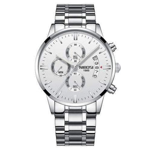 Planet Gates Silver White Steel Men Watches Luxury Famous Top Brand Men's Fashion Casual Dress Watch Military Quartz Wristwatches Saat