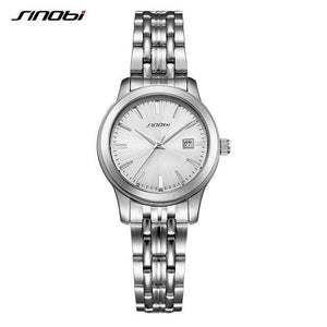 Planet Gates Silver White Women Watches Top Luxury Brand SINOBI Women's Quartz Watch Male Clock Ladies Wristwatch Fashion lover Watch Gift