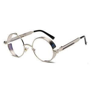 Planet Gates silver with clear Kachawoo round steampunk glasses frame men metal frame retro vintage eyewear frames women accessories 2018