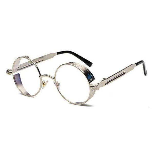 Planet Gates silver with clear Kachawoo round steampunk glasses frame men metal frame retro vintage eyewear frames women accessories 2018