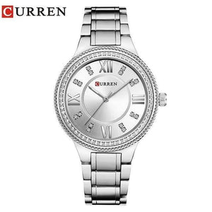 Planet Gates silver Women's Casual Watches Waterproof Wristwatch Women Fashion Dress Rhinestone Stainless Steel Ladies Clock