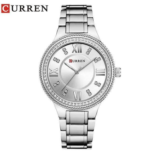 Planet Gates silver Women's Casual Watches Waterproof Wristwatch Women Fashion Dress Rhinestone Stainless Steel Ladies Clock
