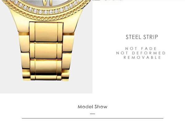 Planet Gates silver Women's Casual Watches Waterproof Wristwatch Women Fashion Dress Rhinestone Stainless Steel Ladies Clock