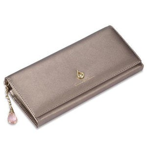 Planet Gates Silver Women Wallet PU Magnetic Closure Women Wallets Long Wallets Clutch Purse Red Card Holder Coin Purse Clasps New