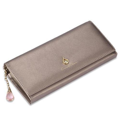 Planet Gates Silver Women Wallet PU Magnetic Closure Women Wallets Long Wallets Clutch Purse Red Card Holder Coin Purse Clasps New