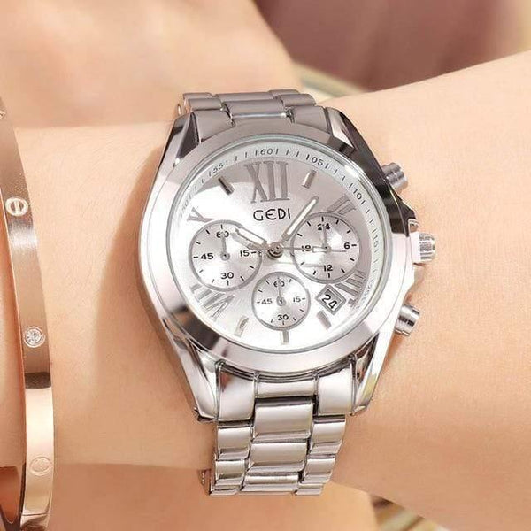 Planet Gates Silver women watch Women Watches Fashion Quartz Female Clock Women's Watch Stainless Steel Strap Ladies Wristwatch Luxury Hour reloj