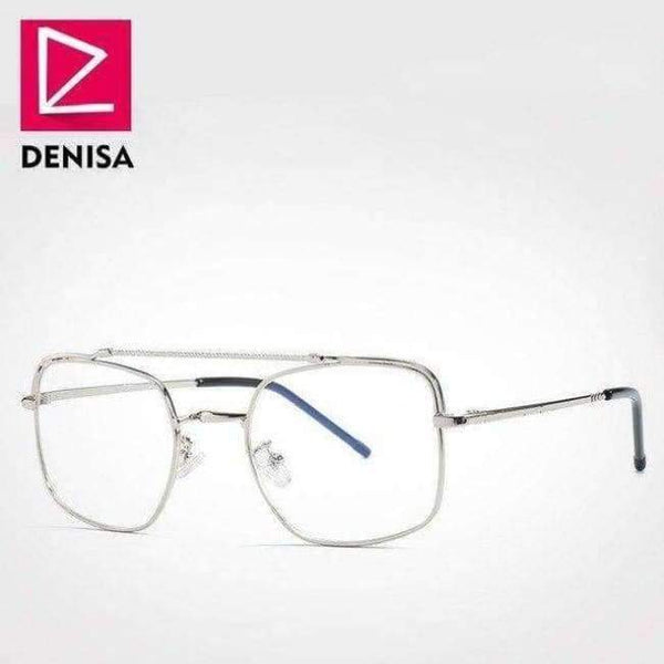 Planet Gates SilverFrame ClearLen DENISA 2018 Optical Spectacle Frame Clear Lens Square Eyeglasses Frame Women/Men Brand Designer Eyewear Oculos G23041