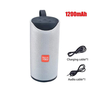 Planet Gates Silvery White 5.0 Bluetooth Speaker Portable Outdoor Loudspeaker Wireless Mini Column 3D Stereo Music Surround Support FM TFCard Bass Box