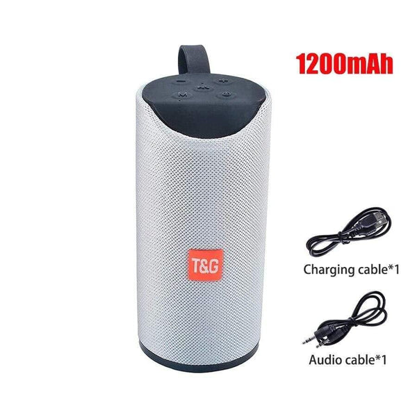 Planet Gates Silvery White 5.0 Bluetooth Speaker Portable Outdoor Loudspeaker Wireless Mini Column 3D Stereo Music Surround Support FM TFCard Bass Box