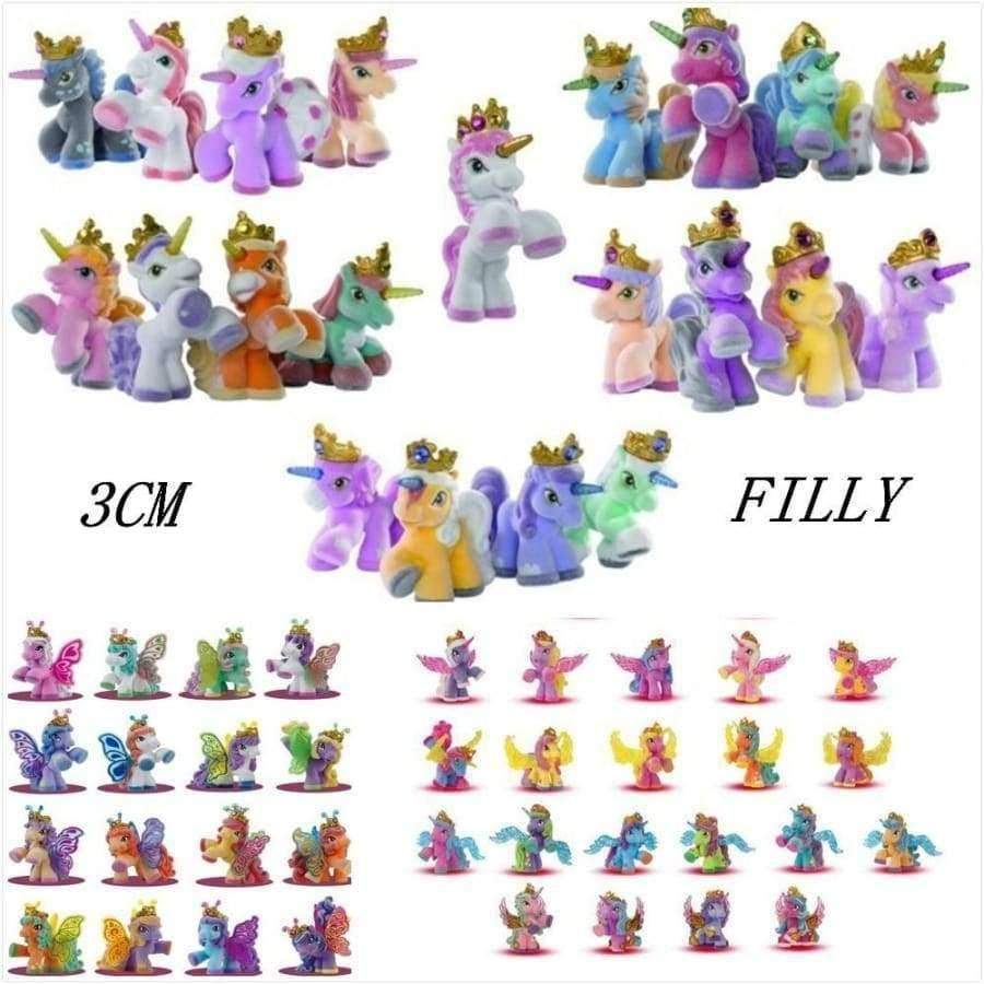 Planet Gates Simba Filly Butterfly Witchy Stars Unicorn ect. Toy Little Horse 3CM Mini Horses Kids Animal Action Dolls 10pcs/lot