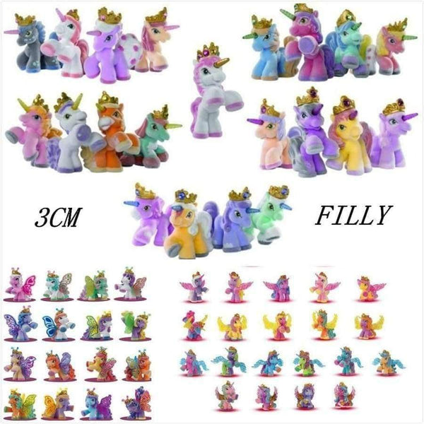 Planet Gates Simba Filly Butterfly Witchy Stars Unicorn ect. Toy Little Horse 3CM Mini Horses Kids Animal Action Dolls 10pcs/lot