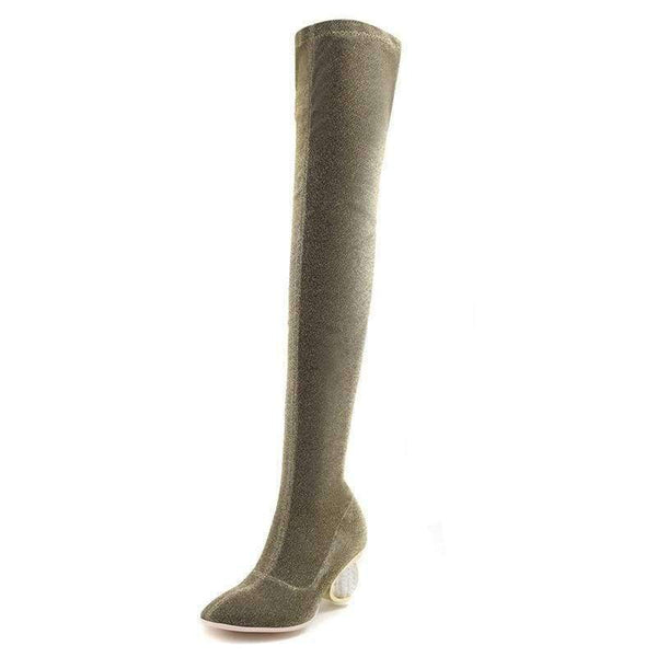 Planet Gates SIMLOVEYO Women Boots Stretch Slim Thigh High Boots female Sexy Over the Knee Boots High Heel Shoes Botas feminino mujer  B706