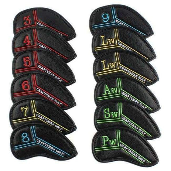 Planet Gates simple colourful Golf Iron Headcover colourful number PU Leather 12PCS(3~9,A,P,S,L,L)