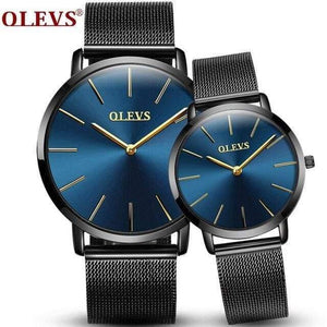 Planet Gates Simple couple blue Watch Men Women watches OLEVS Luxury brand Quartz High quality relogio masculino Ultrathin Clock Unisex Lovers watch saat