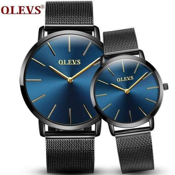 Planet Gates Simple couple blue Watch Men Women watches OLEVS Luxury brand Quartz High quality relogio masculino Ultrathin Clock Unisex Lovers watch saat