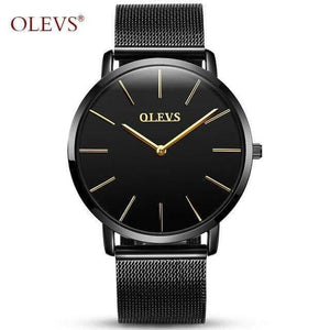 Planet Gates Simple men black Watch Men Women watches OLEVS Luxury brand Quartz High quality relogio masculino Ultrathin Clock Unisex Lovers watch saat