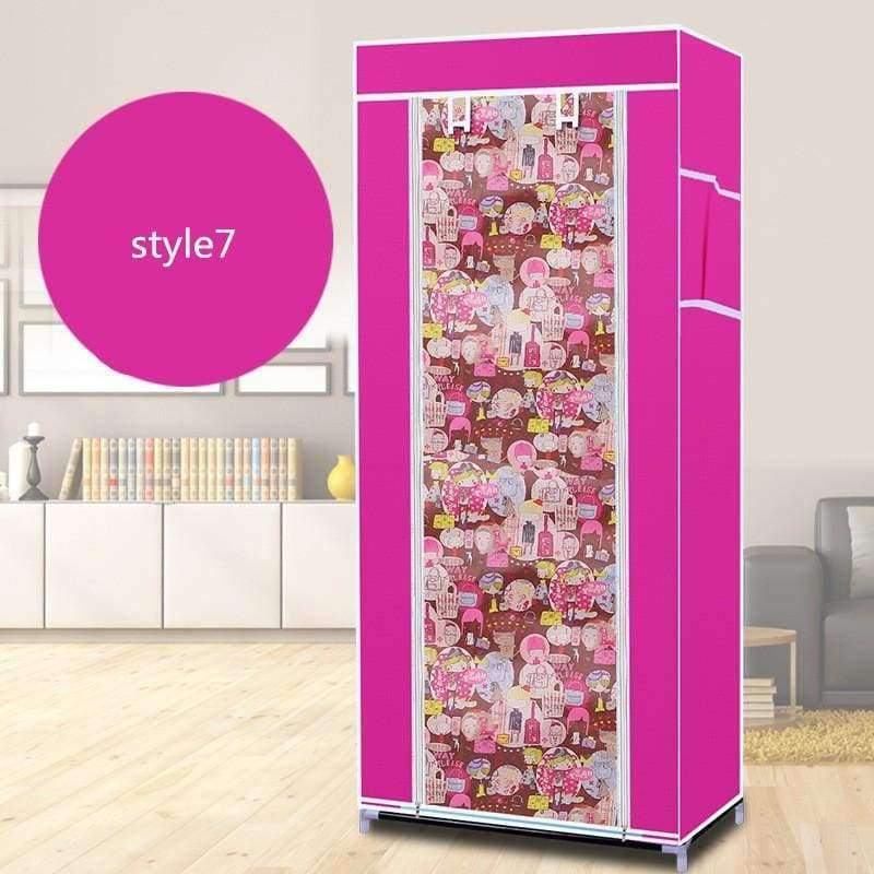 Planet Gates Simple Non-Woven Fabric Wardrobes Clothe Storage Portable Lockers Closet Sundries Dust-Proof Storage Cabinet Furniture Bedroom