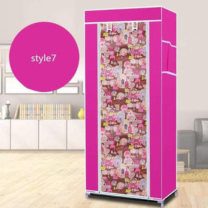 Planet Gates Simple Non-Woven Fabric Wardrobes Clothe Storage Portable Lockers Closet Sundries Dust-Proof Storage Cabinet Furniture Bedroom