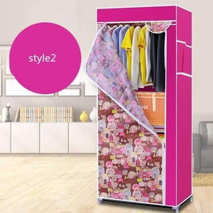 Planet Gates Simple Non-Woven Fabric Wardrobes Clothe Storage Portable Lockers Closet Sundries Dust-Proof Storage Cabinet Furniture Bedroom