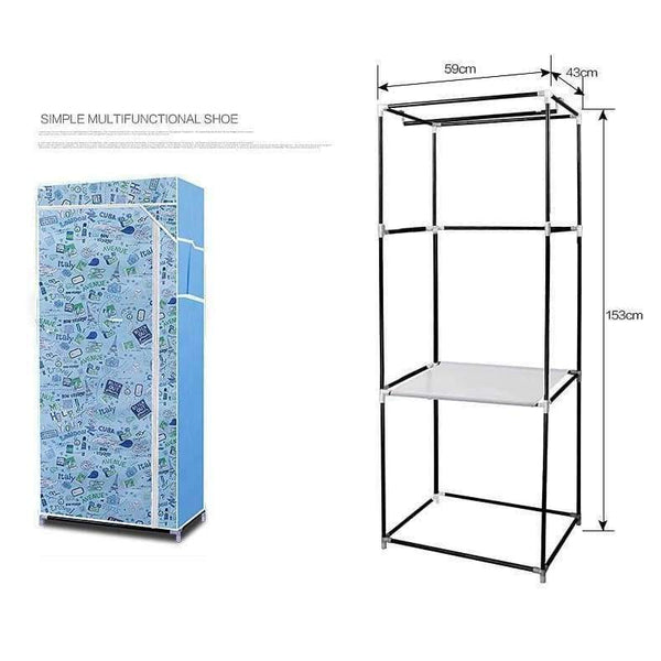 Planet Gates Simple Non-Woven Fabric Wardrobes Clothe Storage Portable Lockers Closet Sundries Dust-Proof Storage Cabinet Furniture Bedroom
