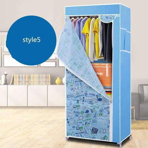 Planet Gates Simple Non-Woven Fabric Wardrobes Clothe Storage Portable Lockers Closet Sundries Dust-Proof Storage Cabinet Furniture Bedroom