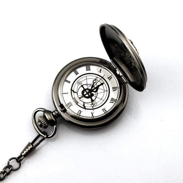 Planet Gates Simple style no box Pocket Watch Men's Quartz Watch Cosplay Edward Elric with Chain Anime Boy Gift Relogio Masculino