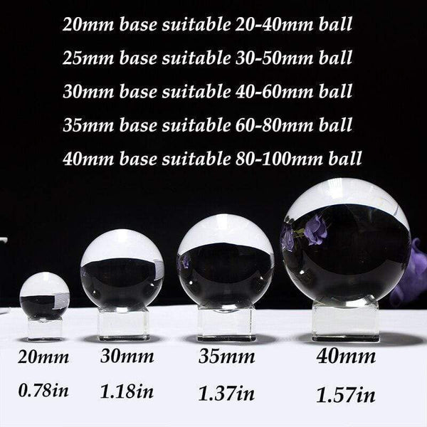 Planet Gates Simple Transparent Crystal Display Square Base Table Holder Stand Home Decor Ornament Glass Ball Bracket