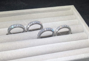 Planet Gates Simulated Diamond platinum Solid Sterling 925 Silver Wedding Band Eternity Ring Jewelry Wholesale