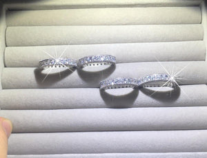 Planet Gates Simulated Diamond platinum Solid Sterling 925 Silver Wedding Band Eternity Ring Jewelry Wholesale