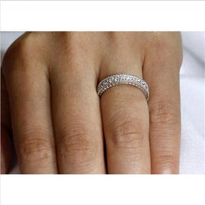 Planet Gates Simulated Diamond platinum Solid Sterling 925 Silver Wedding Band Eternity Ring Jewelry Wholesale