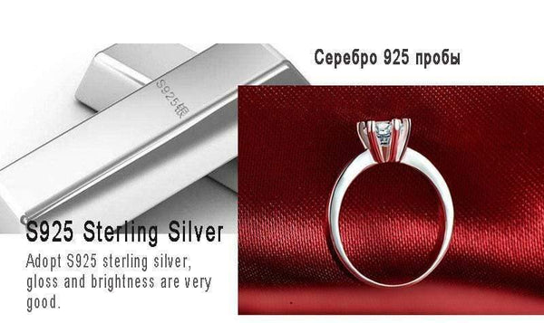 Planet Gates Simulated Diamond Ring Sterling Silver 925 Jewelry with Platinum Plated Diamond 1carat Rings for Women Gift RW070