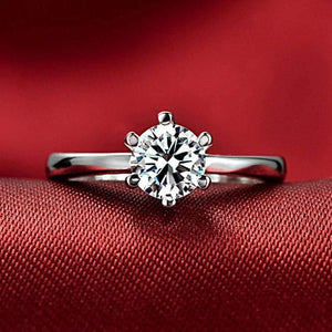 Planet Gates Simulated Diamond Ring Sterling Silver 925 Jewelry with Platinum Plated Diamond 1carat Rings for Women Gift RW070