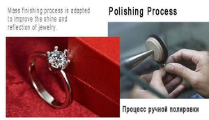 Planet Gates Simulated Diamond Ring Sterling Silver 925 Jewelry with Platinum Plated Diamond 1carat Rings for Women Gift RW070