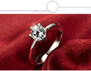 Planet Gates Simulated Diamond Ring Sterling Silver 925 Jewelry with Platinum Plated Diamond 1carat Rings for Women Gift RW070