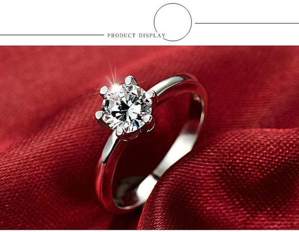 Planet Gates Simulated Diamond Ring Sterling Silver 925 Jewelry with Platinum Plated Diamond 1carat Rings for Women Gift RW070