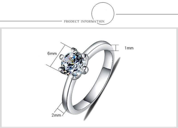 Planet Gates Simulated Diamond Ring Sterling Silver 925 Jewelry with Platinum Plated Diamond 1carat Rings for Women Gift RW070