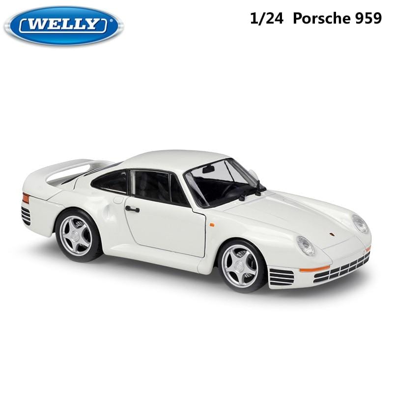 Planet Gates Simulator Welly Diecast Model Car 1:24 Scale Porsche 959 Classic Sports Car Metal Alloy Race Toy Car For Boy Gift Collection