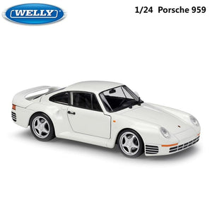 Planet Gates Simulator Welly Diecast Model Car 1:24 Scale Porsche 959 Classic Sports Car Metal Alloy Race Toy Car For Boy Gift Collection