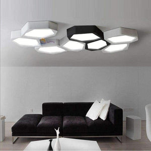 Planet Gates single black / 12W Library 1 Pcs Novelty Cell Led Light modern Commercial Lighting For Office Study Room Surface Black White Led Ceiling Lamp Avize