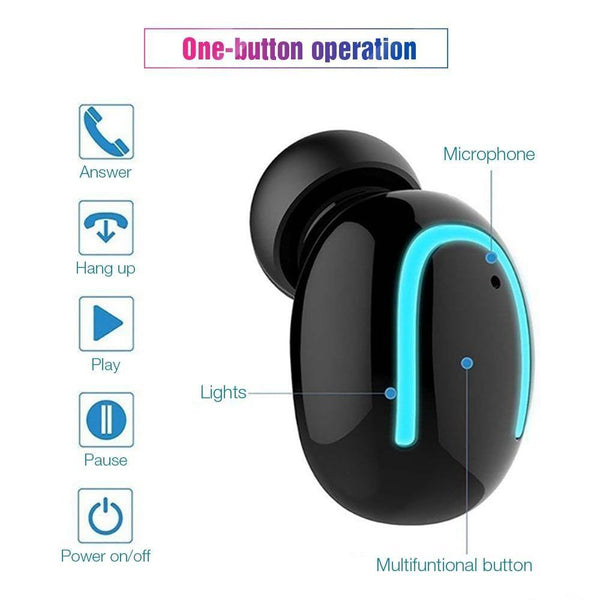 Planet Gates Single Ear Black TOMKAS Wireless Headphones 5.0 Stereo Earbuds Bluetooth Earphone Headphones TWS Wireless Bluetooth Headset with Charging Box